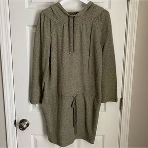 Max Studio London Pullover Hoodie Dress Women Medium Sage‎ Green Cottage Core